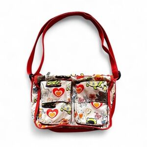 Le Sportsac Cute Fairy/Goblin Orange, Beige & Green Crossbody